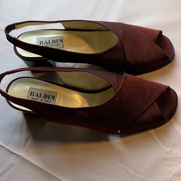 Baldin Made in Italy Red Sparkly Toe heal shoes size 40/9 - Picture 1 of 6
